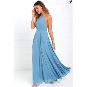 Lulu’s Mythical Kind of Love Slate Blue Maxi Dress